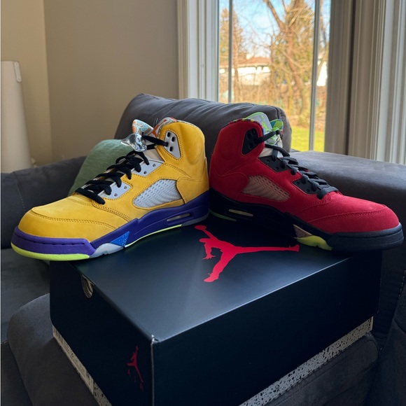 Air Jordan 5 Bundle “What The” Size 10 and “Aqua” Size 11 Brand New - Picture 7 of 15